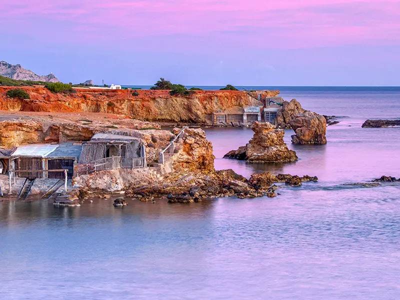 Vista da praia em Sant Carles de Peralta
